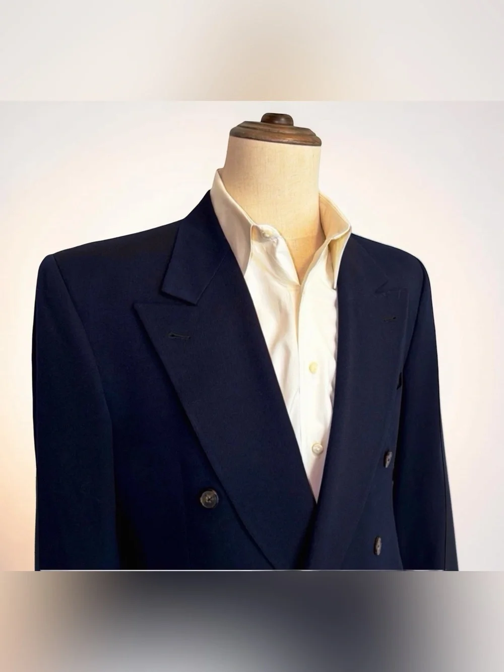 Joseph Abboud for Nordstrom Navy Double-Breasted 100% Wool Blazer 40R